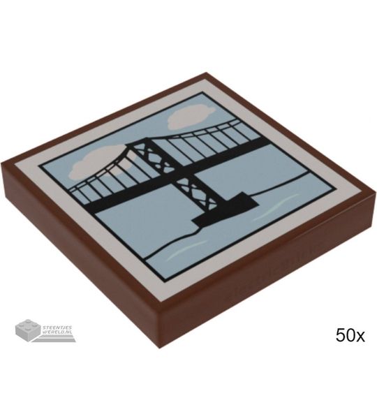 50x LEGO 3068bpb0674 Roodbruin, 50 stuks