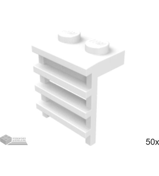50x LEGO 4175 Wit, Plaat aangepast, 50 stuks