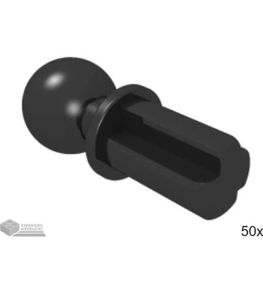 50x LEGO 2736 Technic as Zwart, 50 stuks