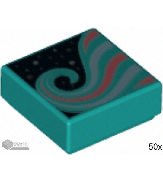50x LEGO 3070bpb136 Donker Turquoise, 50 stuks