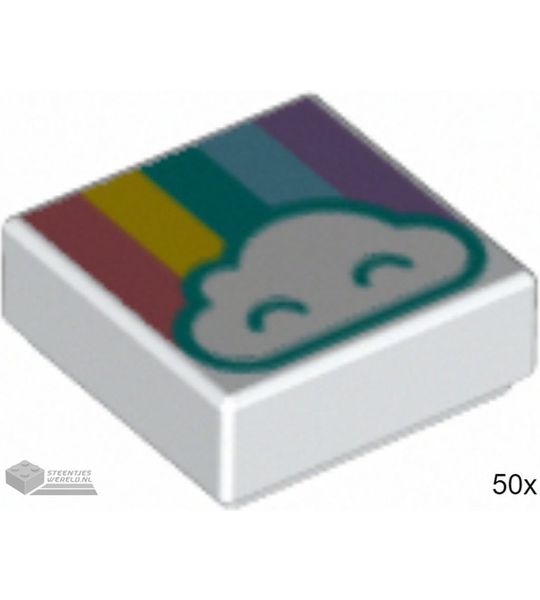 50x LEGO 3070bpb134 Wit, 50 stuks