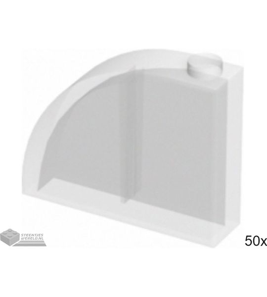 50x LEGO 65734 Dakpan gebogen Doorzichtig, 50 stuks