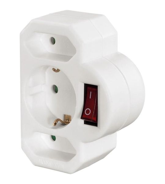 Hama Verdeelstekker 2 euro-1 schuko met schakelaar Kabel