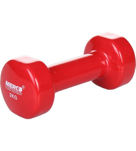 Merco - Vinyl Dumbbell - 2 KG Rood - 1 stuk