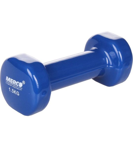 Merco - Vinyl Dumbbell - 1.5 KG Blauw - 1 stuk