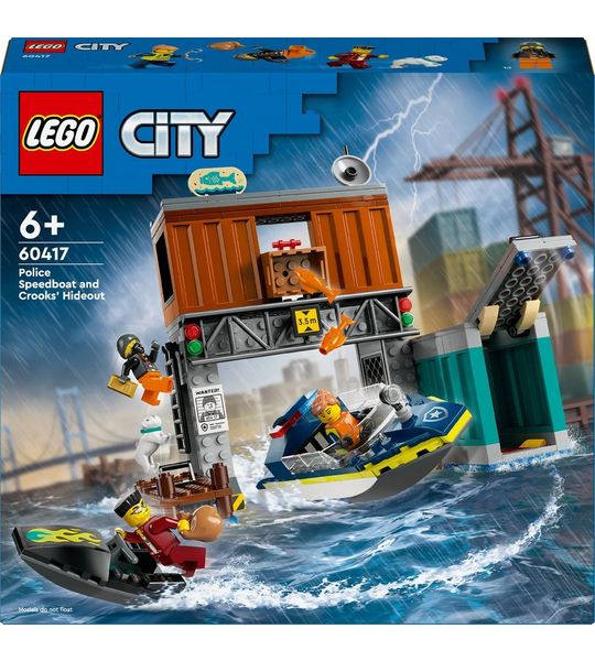 LEGO Politiespeedboot en boevenschuilplaats