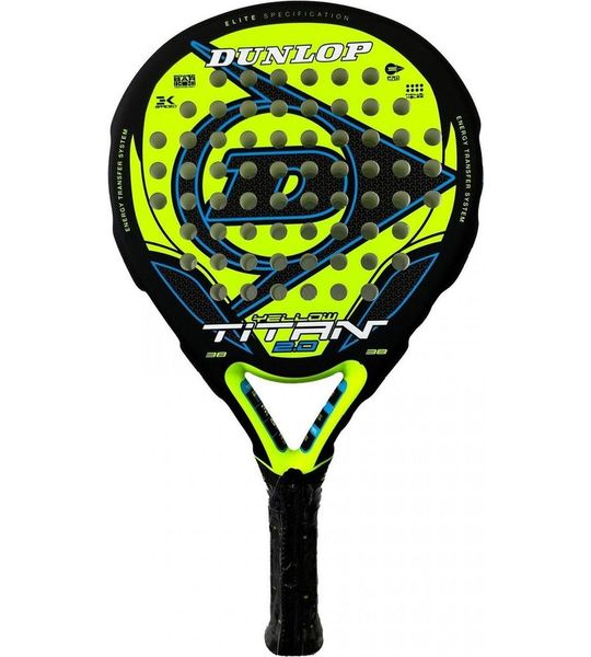 Dunlop Titan 2.0 Padel Racket Yellow Logo Blue