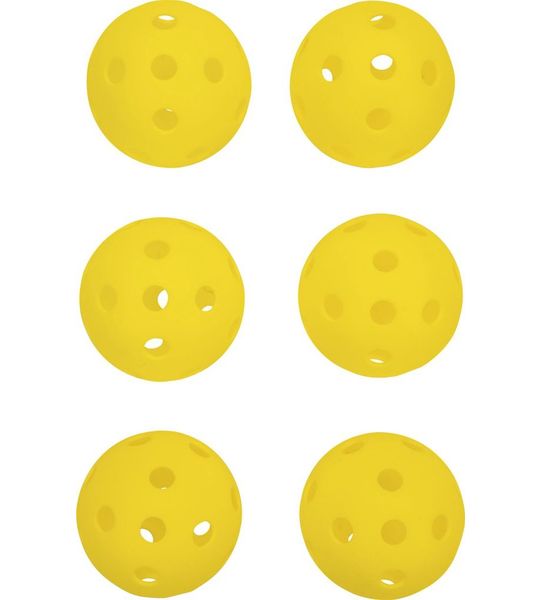 Pure4Fun - Pickleballs indoor - geel- 6 stuks