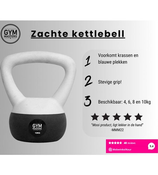 Soft kettlebell 8 KG - Zachte kettlebell Gym Masters