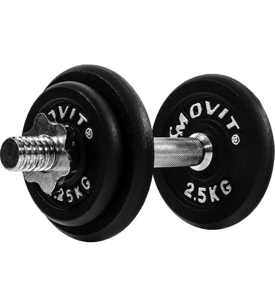 MOVIT® Dumbbell 10 kg - Gietijzer - Halter - Zwart - 30 mm