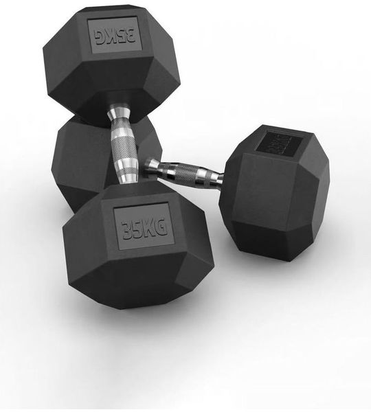 Hex Rubber Dumbbells 35kg (set)