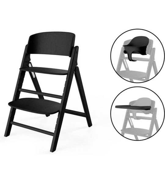 Kinderstoel Cybex CLICK &amp; FOLD 3-in-1 Stunning Black/Black met Babyset &amp; Eetblad