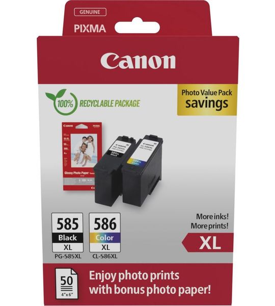 Canon PG-585XL + CL-586XL Combo Pack + Fotopapier