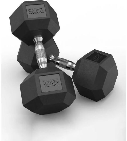Hex Rubber Dumbbells 20kg (set)
