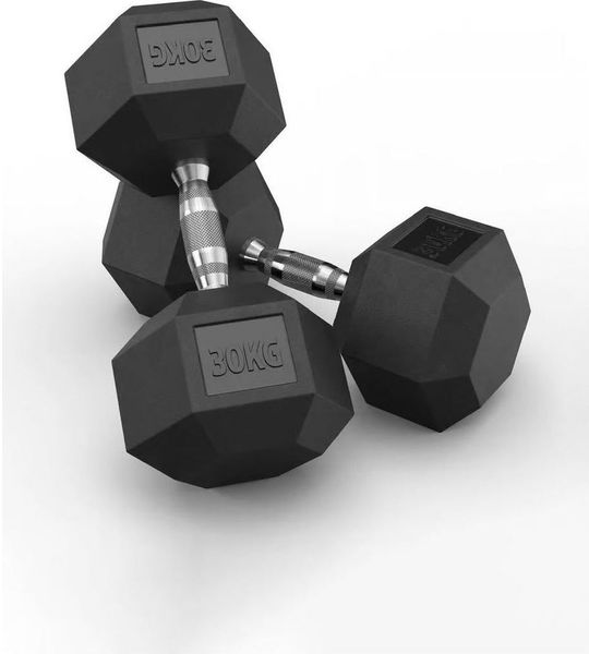 Hex Rubber Dumbbells 30kg (set)