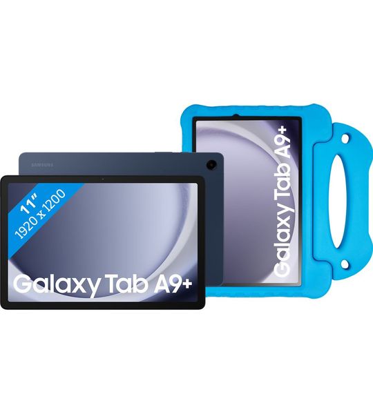 Samsung Galaxy Tab A9 Plus 11 inch 128GB Wifi Blauw + BlueBuilt Kids Cover Blauw