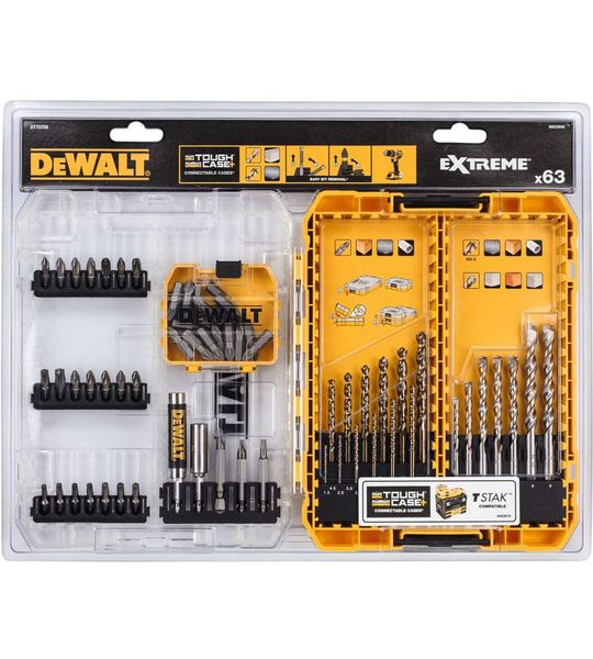 DeWalt 63-delige Betonboren EXTREME en HSS-G Metaalboren EXTREME 2 TOUGH CASE