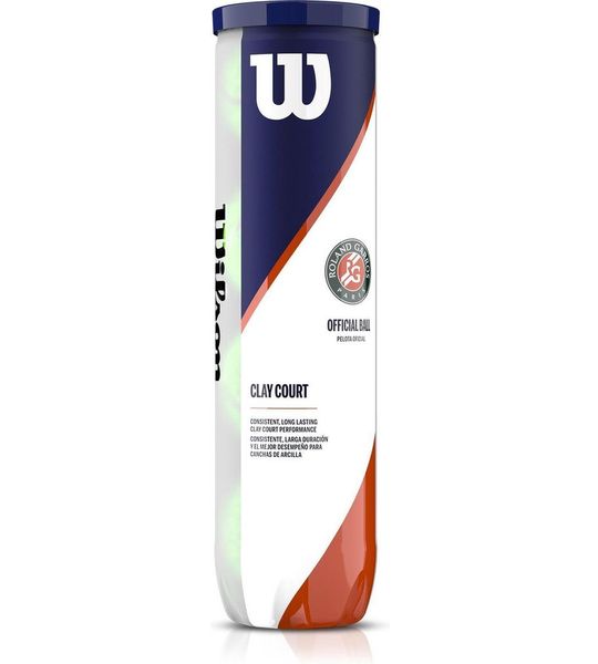 Wilson Roland Garros Clay Court Tube met 4 tennisballen