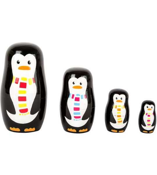 Small Foot - Houten Matroesjka Poppen Pinguin Familie