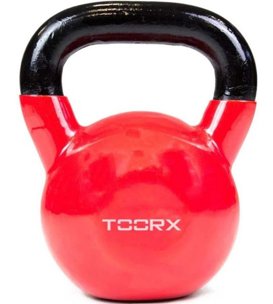 Toorx Kettlebell - Kettlebell - Gietijzer - 10 kg - Incl. Vinyl Coating - Rood