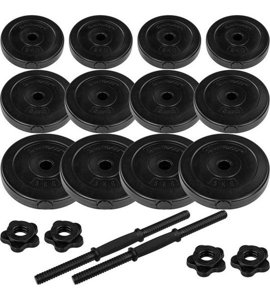 MOVIT® Dumbellset 40 kg - 2 x 20 kg - Halterset - Kunststof - 25 mm