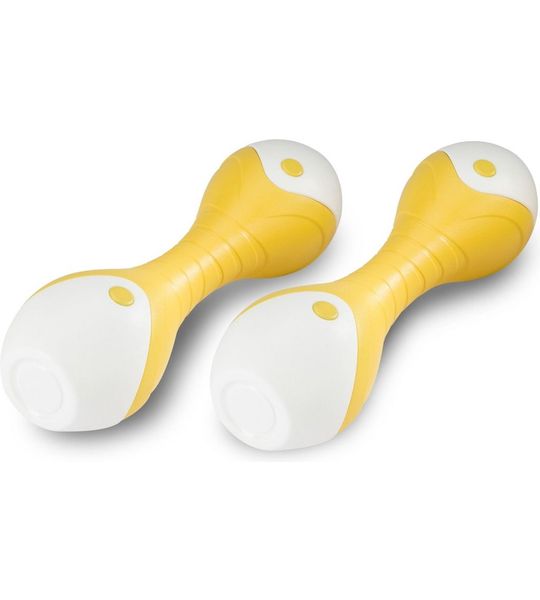 Zoomyo Fitness halterset, goede grip, 2x 2 kg, geel/wit