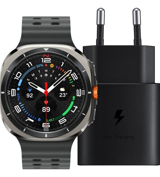 Samsung Galaxy Watch Ultra 4G Zilver/Zwart 47mm + Oplader 25W