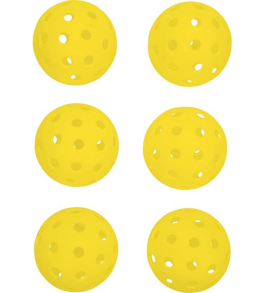 Pure4Fun - Pickleballs outdoor - geel - 6 stuks