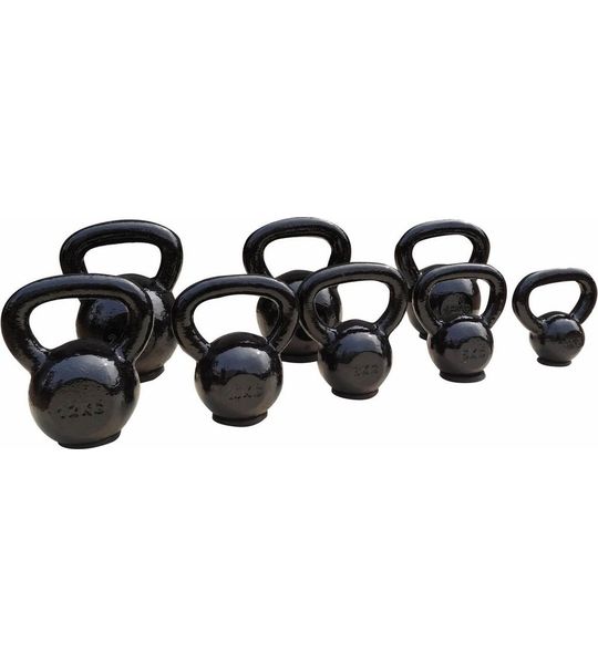 Toorx Fitness Gietijzeren Kettlebell - Met Rubber Basis - 12 kg - Zwart