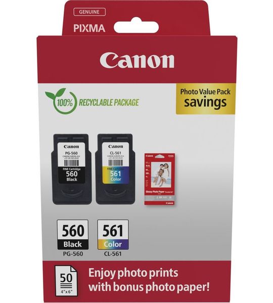 Canon Pg-560/cl-561 + 50-pack Fotopapier Multicolor