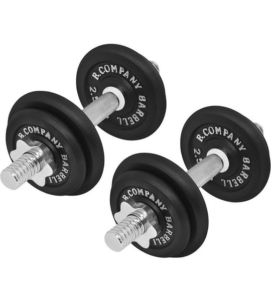 Korte Halterset met Gietijzeren Halterschijven 30/31 mm - 2 x 10 kg