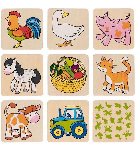 Houten Memospel Boerderijdieren