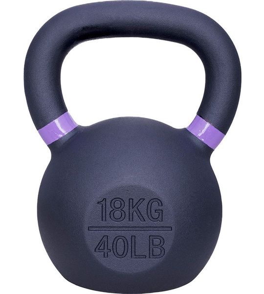 ForzaFit Kettlebell 18 kg - Gietijzer Kettle bell - Zwart met Lila - 40 LB