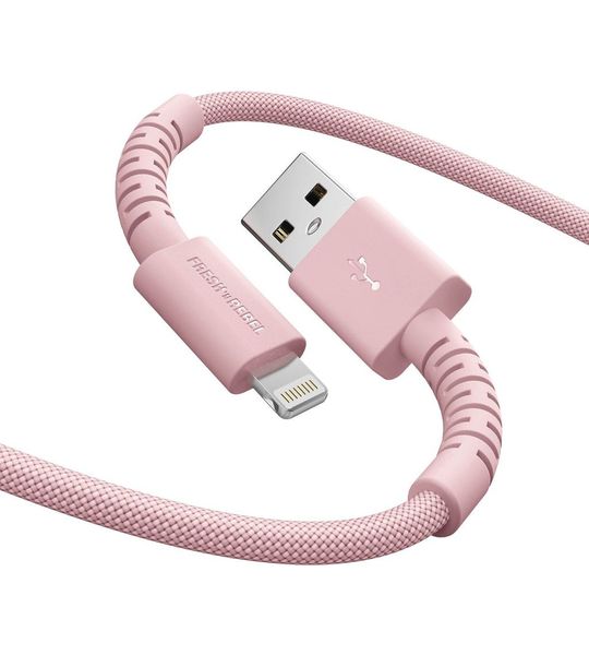 Fresh 'n Rebel Flexwave Silicone Braided Usb-a Naar Lightning Usb-kabel 2 M Pastel Pink