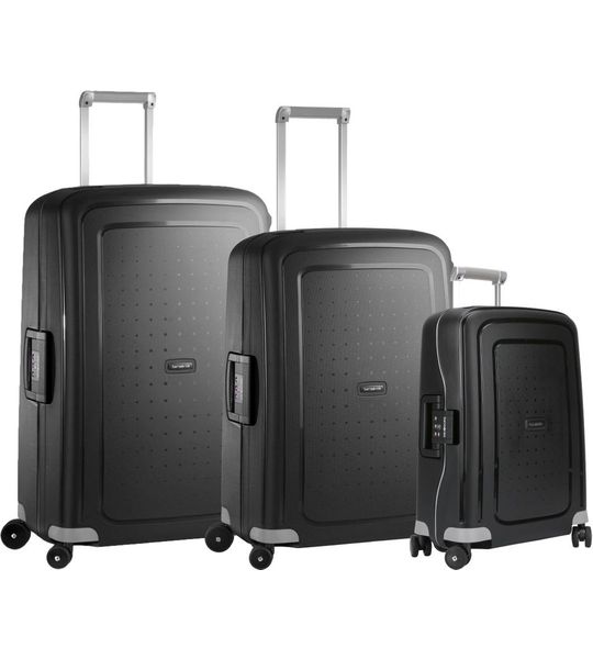 Samsonite S'cure Spinner 69+55+75cm Black kofferset