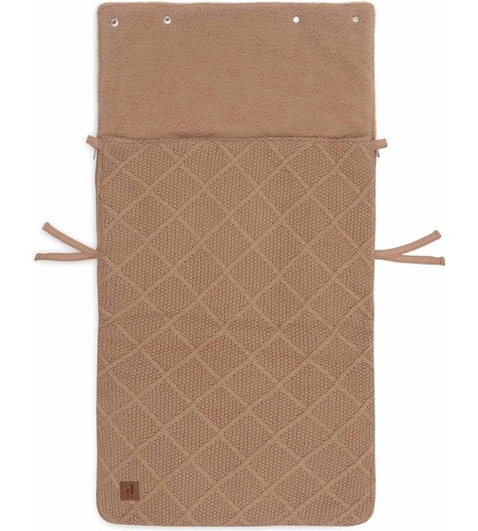Jollein Voetenzak Groep 0+ Autostoel 3/5-Punts Check Knit - Biscuit