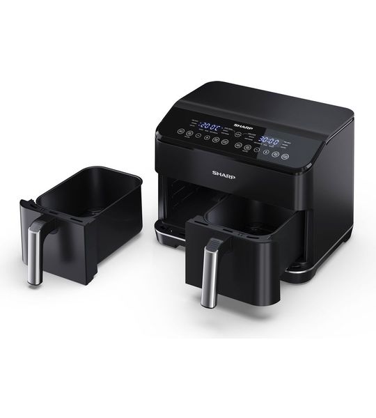 Sharp AF-GD82AE-B dubbele Airfryer - Heteluchtfriteuse - 2x 4 liter - 1800 Watt