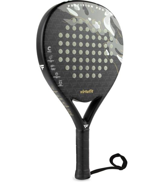 VirtuFit Precision Pro Padel Racket - Zwart - Goud