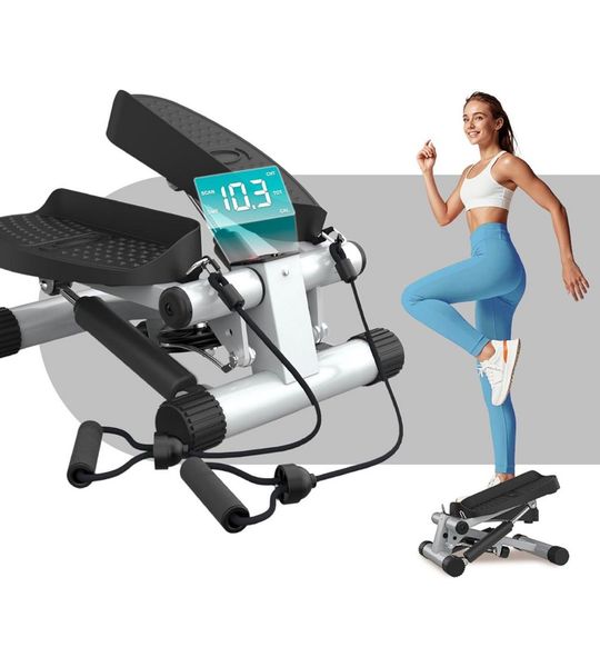 ApexArte® Stepper Fitness - Hometrainer - Crosstrainer Mini - Zilver Grijs