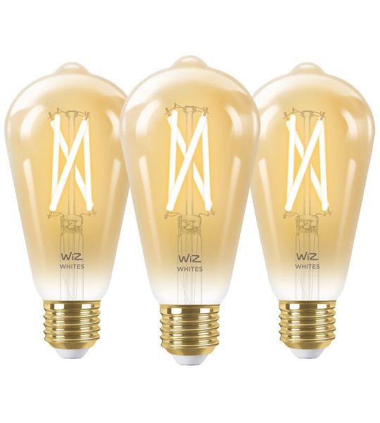 WiZ Smart Filament lamp Edison 3-pack - Warm tot Koelwit Licht - E27