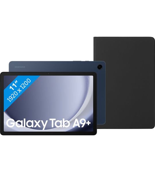 Samsung Galaxy Tab A9 Plus 11 inch 64GB Wifi Blauw + BlueBuilt Book Case Zwart