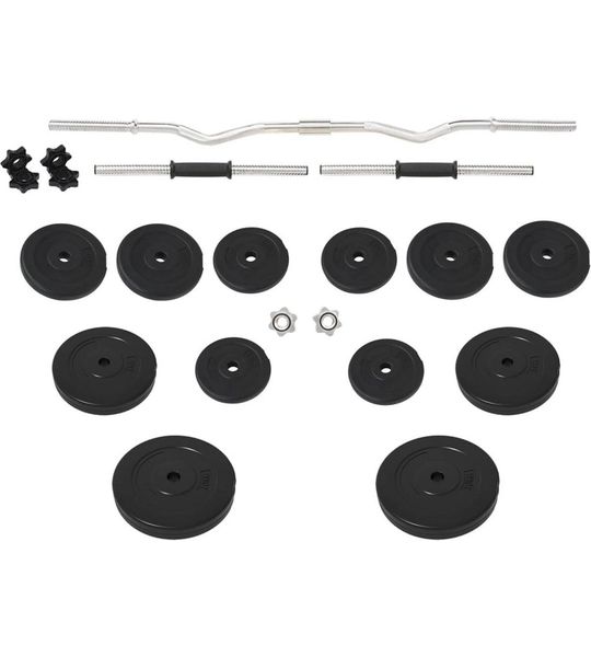 vidaXL Halterset met Gewichten - 60 kg - Zwart