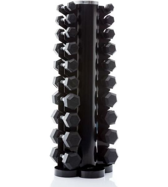 Hex dumbbellset 1kg t/m 10kg incl toren
