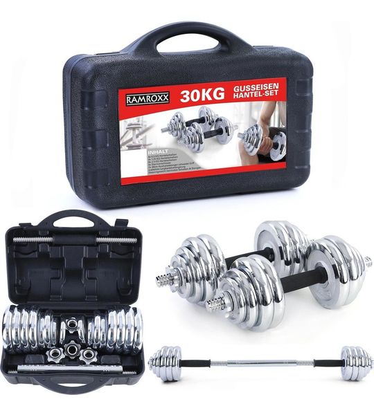 RAMROXX - Dumbbells set - halterset - 30 kg - gietijzer