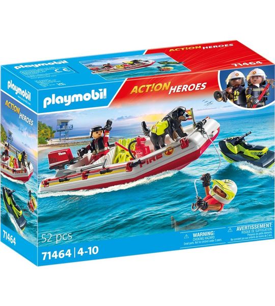 PLAYMOBIL Action Heroes Brandweerboot met waterscooter - 71464