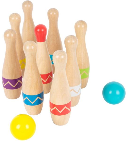 Small Foot - Houten Kegelspel met Zigzag Patroon, 11dlg.