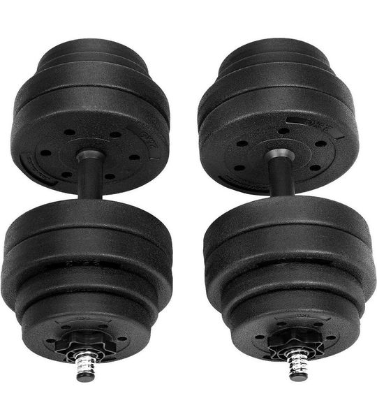 Halters - Dumbbells - Set van 2 - Totaal 30 kg - Zwart