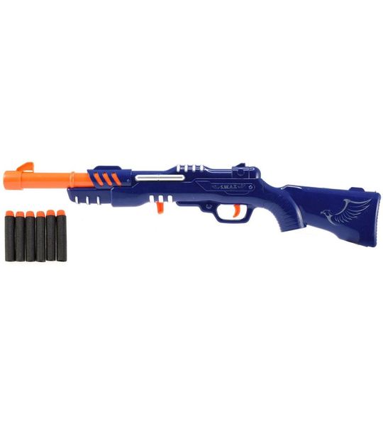 Politie Geweer Blauw met 6 Foampijlen
