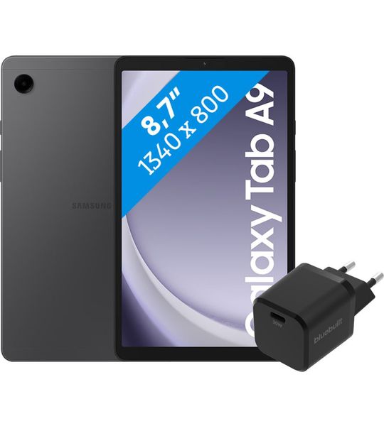 Samsung Galaxy Tab A9 8,7 inch 128GB Wifi + 4G Grijs + BlueBuilt Oplader