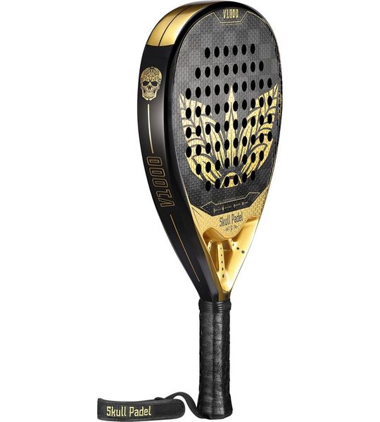 Skull Padel V1000 Gold Leaf - Padel Racket - Goud Zwart - Diamant - 18K Carbon